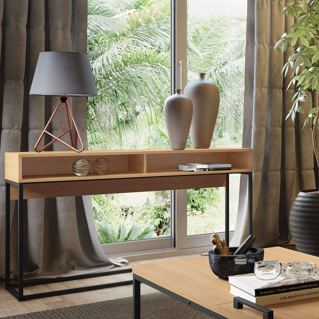 Console Table with Black Metal Frame W7652