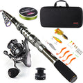 Telescopic Fishing Rod Combos with Spinning Reels and Carrier Bag M242396