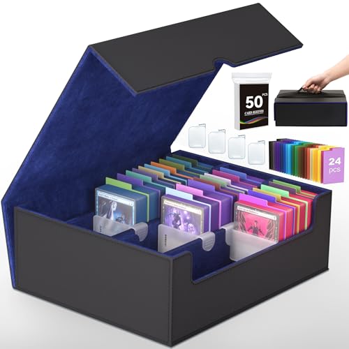 4-Row Trading Card Storage Box with 50 Sleeves & 24 Dividers O416805