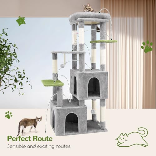 Light Grey Heavy Duty Cat Tower with Scratching Post M607970