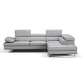 Italian Leather Sectional Light Grey I6581