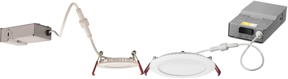 3-Inch Dimmable LED Recessed Ceiling Downlight, 3000K, White & 6-Inch 90CRI LED Color Temperature Selectable Ultra Thin Recessed Downlight Q13329