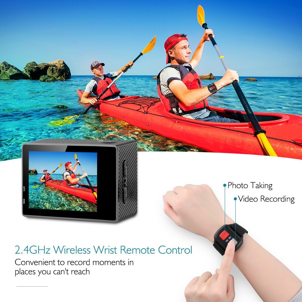 4K 16MP Waterproof Action Camera with Mounting Accessories Kit C496603