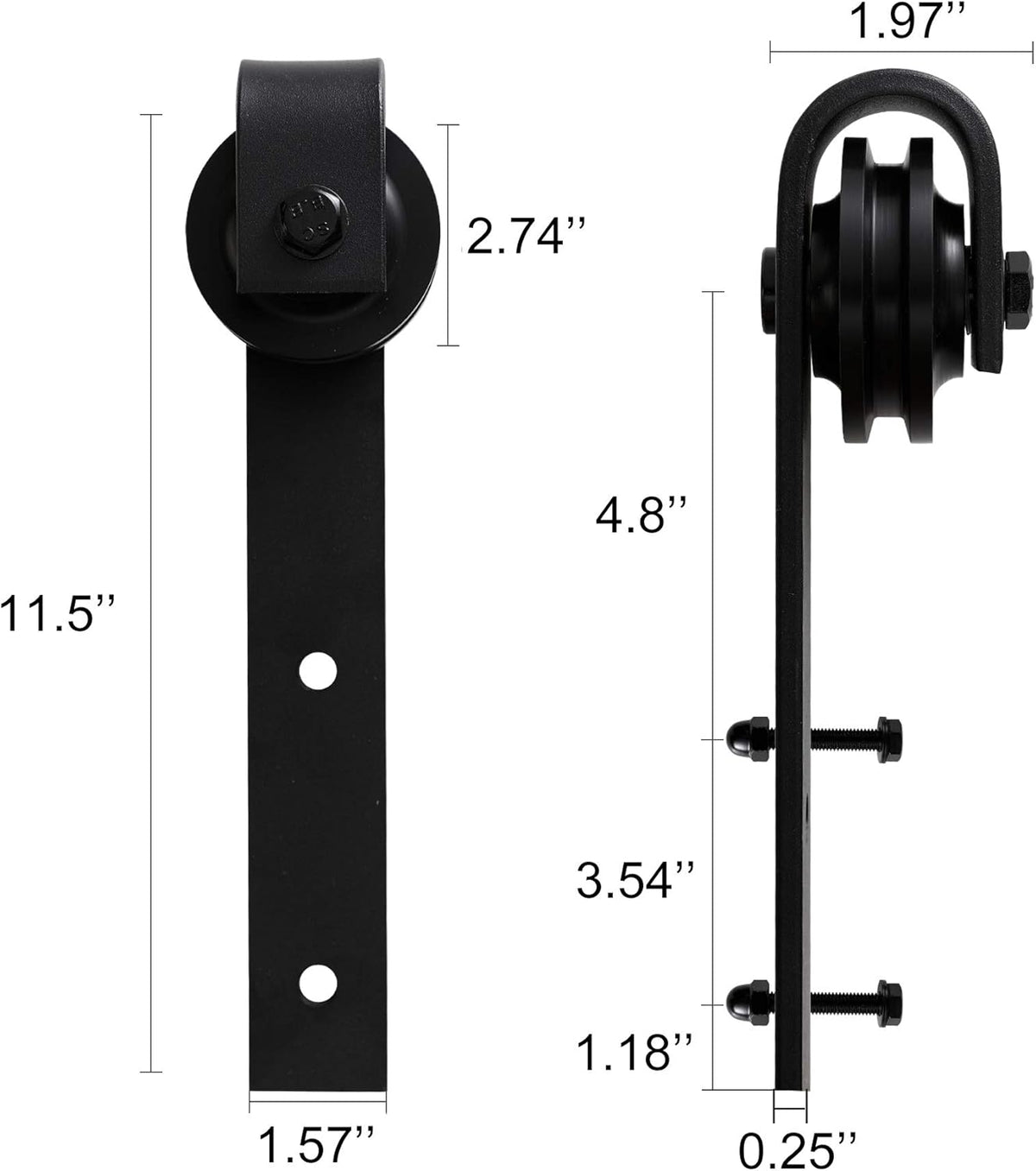 10FT Heavy-Duty Carbon Steel Sliding Barn Door Rail Kit M472