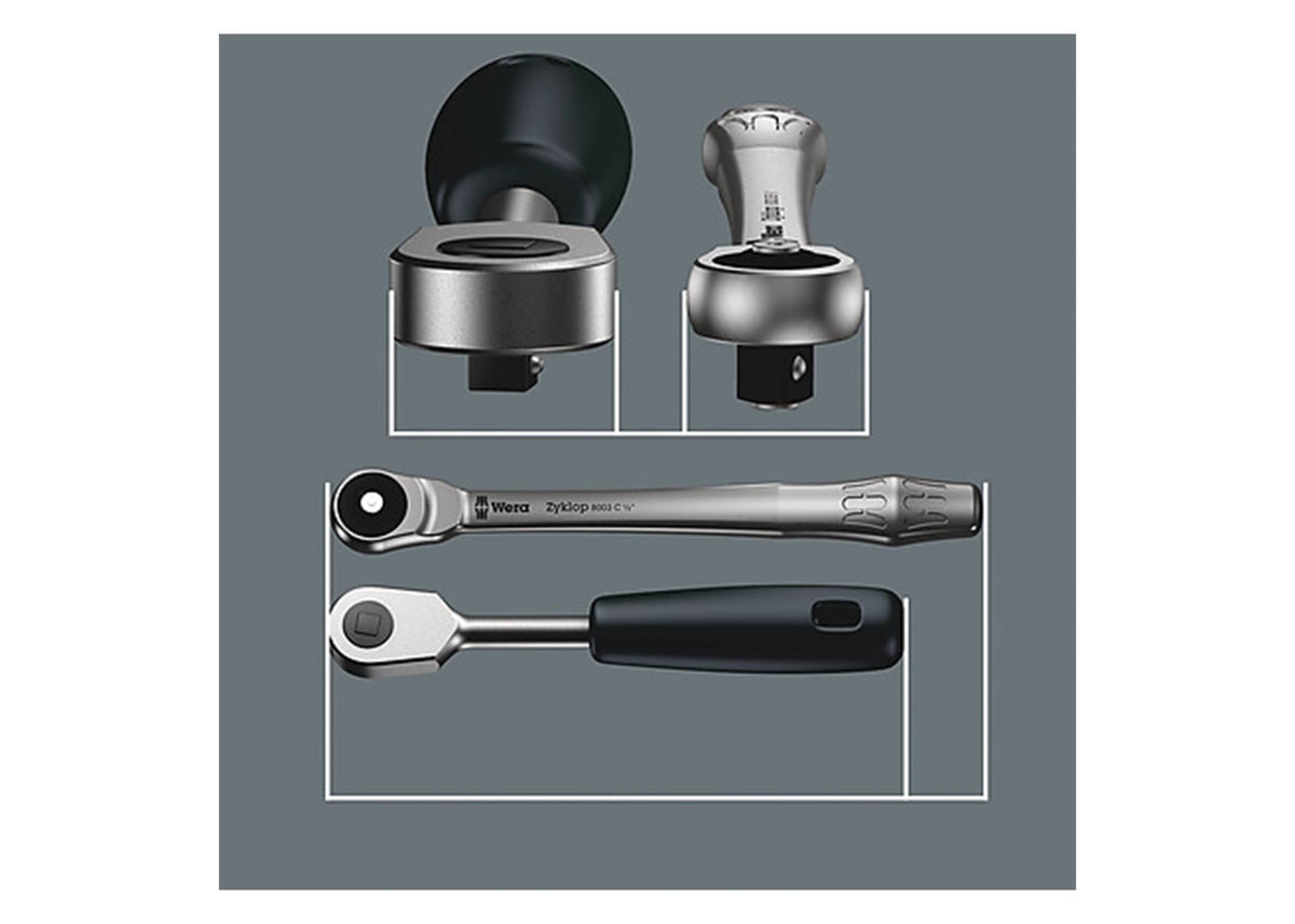 1/4x22 Drive Metric Metal Ratchet Set E917