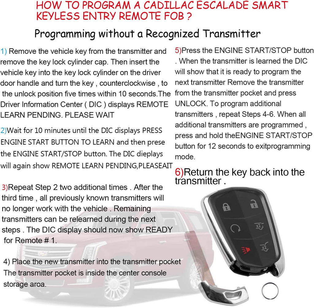 Keyless Entry Remote Control Smart Car Key Fob 1piece Pack of 2 Q748