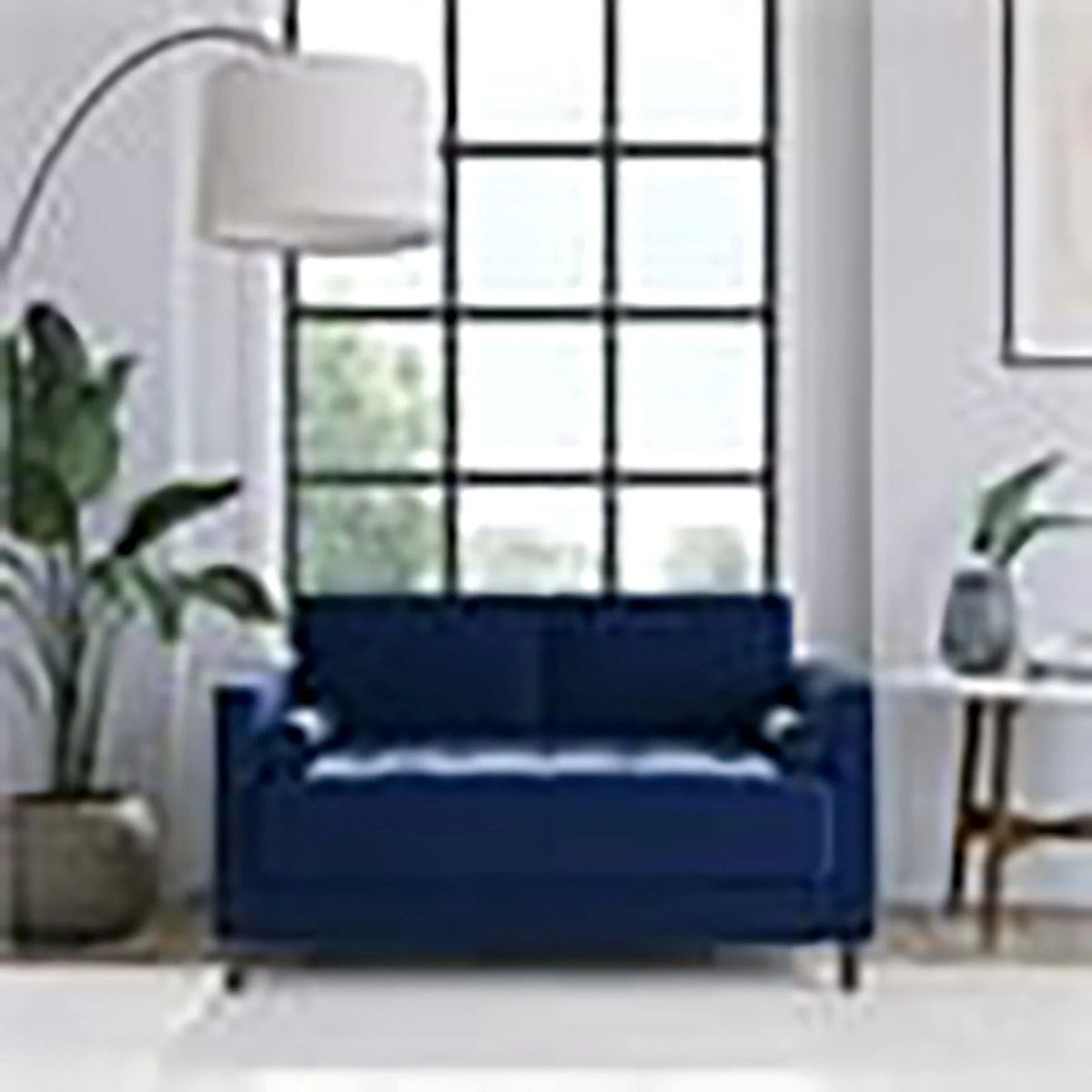 Navy Blue Fabric Loveseat I6290