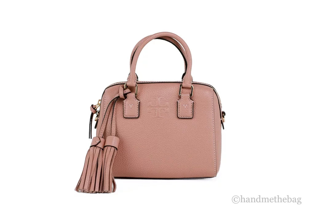 Pink Pebbled Leather Satchel Crossbody Bag D52177