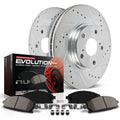 Front Brake Kit with Drilled Slotted Rotors and Ceramic Brake Pads Z192721