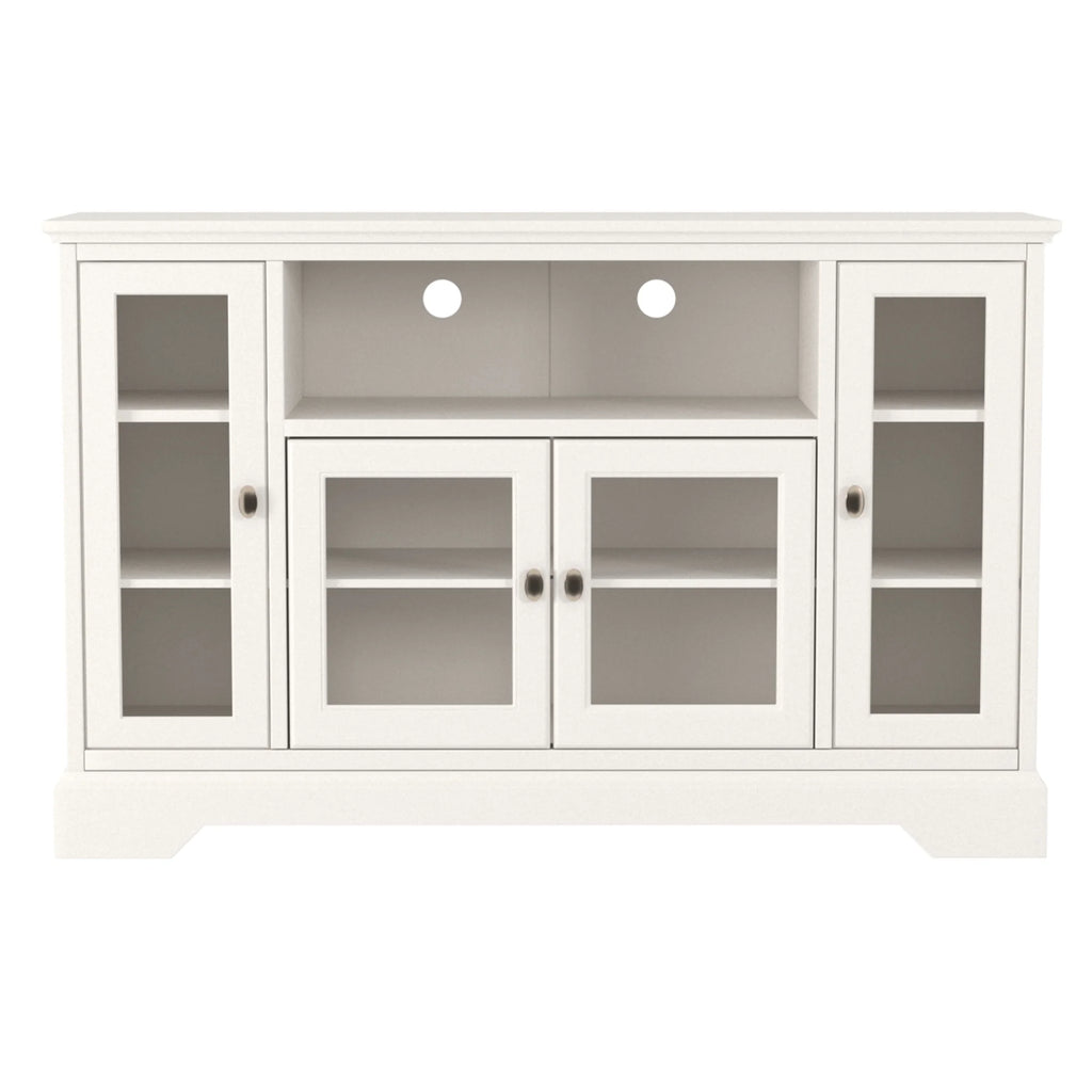 White Wood Media Storage TV Stand Console Z5302