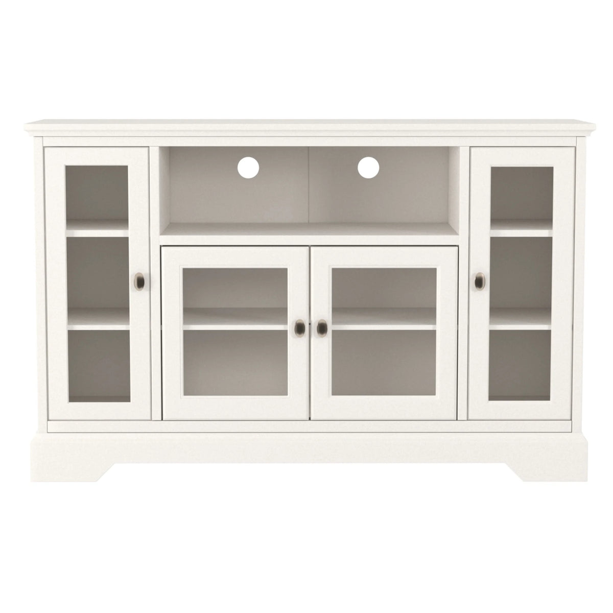 White Wood Media Storage TV Stand Console Z5302