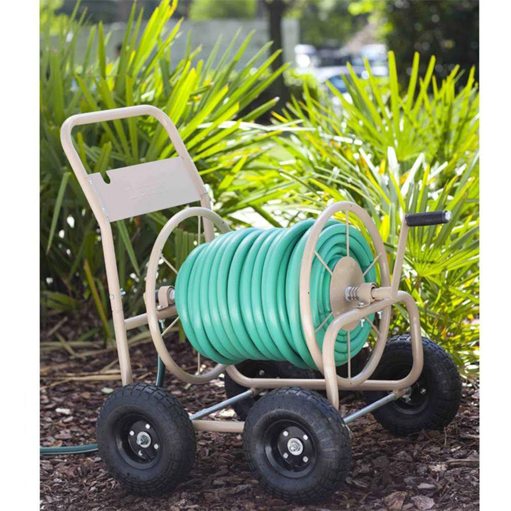 4 Wheel Pneumatic Tire Steel Frame Hose Reel Cart (2 Pack) K560