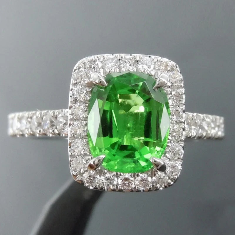 14K White Gold Cushion Cut Halo Engagement Ring N766120