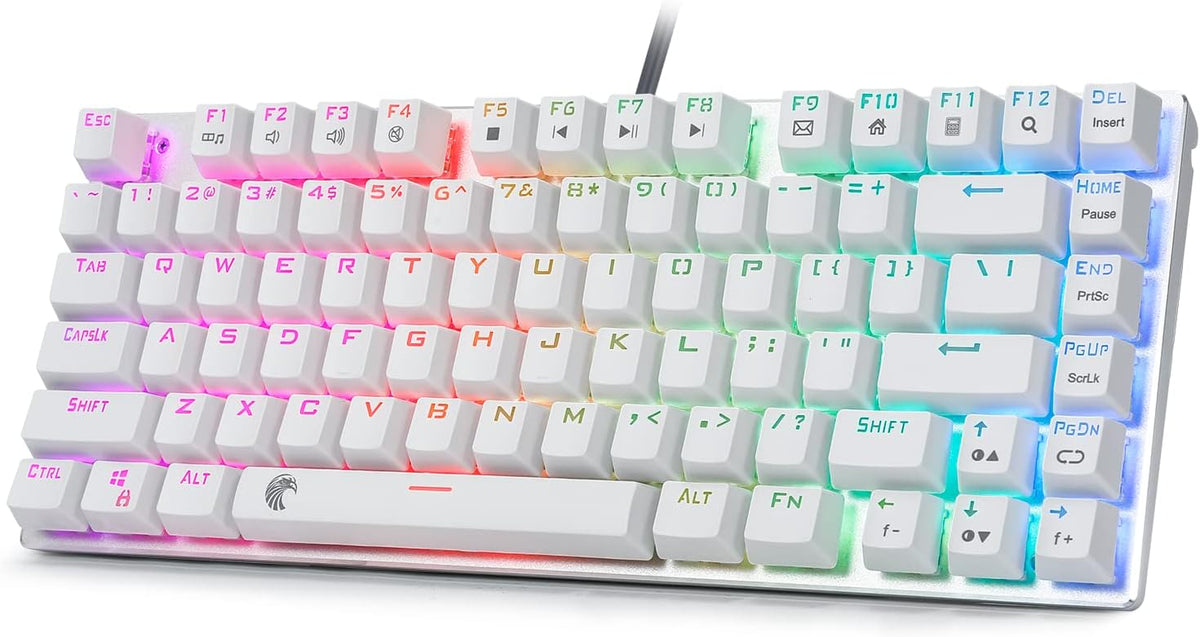 Silver and White RGB Mechanical Gaming Keyboard H872