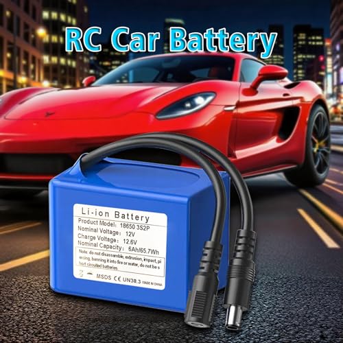 12V 6000mAh Rechargeable Lithium-Ion Battery Pack with Charger J49540