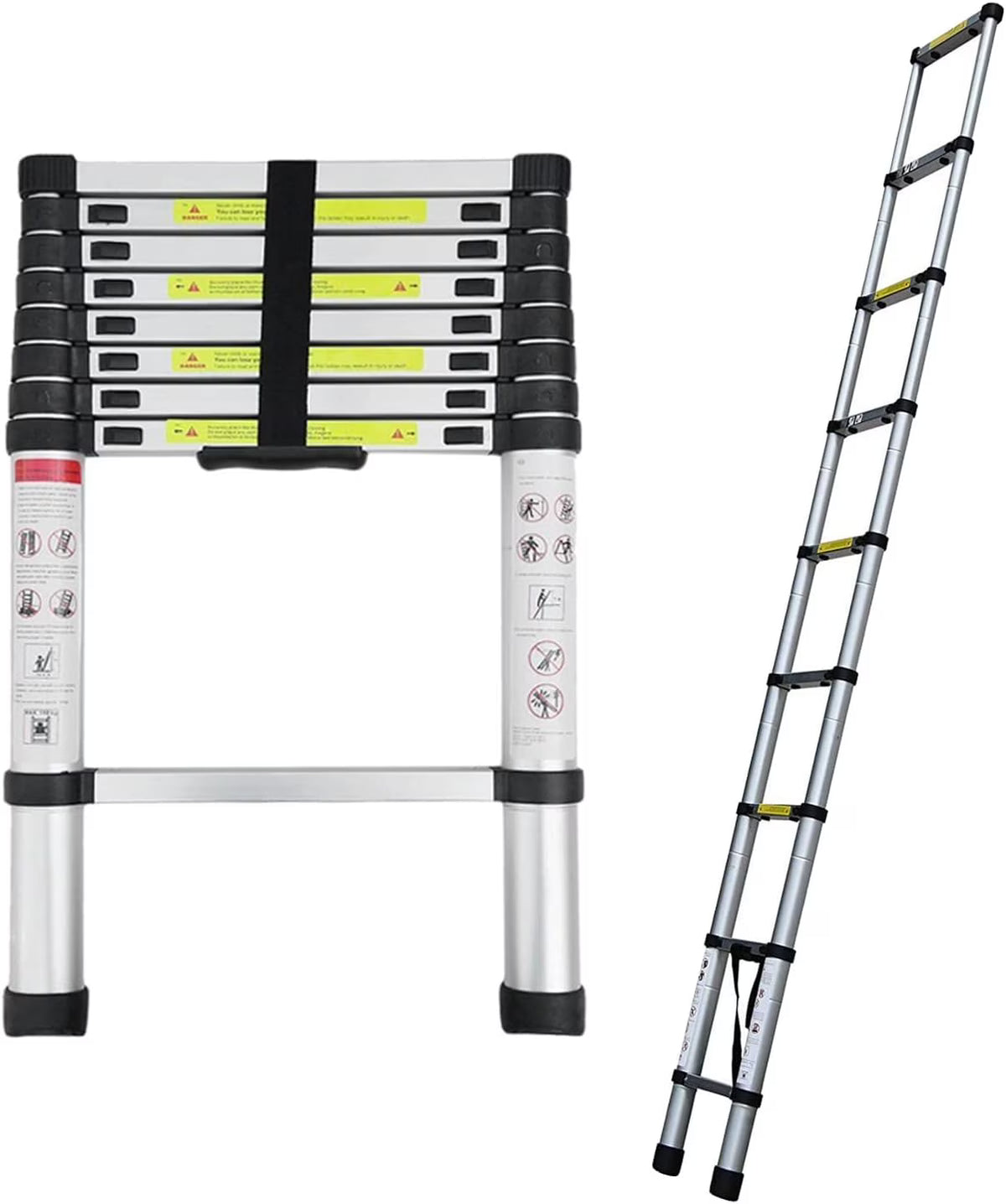2.6M Aluminium Telescopic Ladder 9 Steps 150kg O2976
