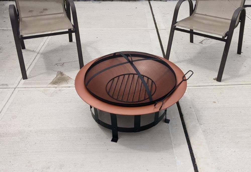 Copper Steel Wood-Burning Fire Pit J48543