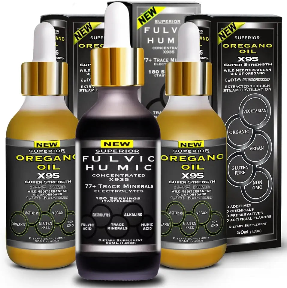 Fulvic Humic Acid Ionic Trace Minerals Liquid Supplement with Electrolytes D4948