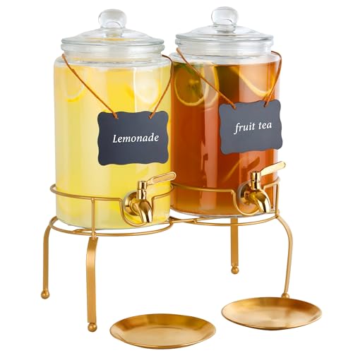 2 Pack 1 Gallon Beverage Dispenser with Stand B48014