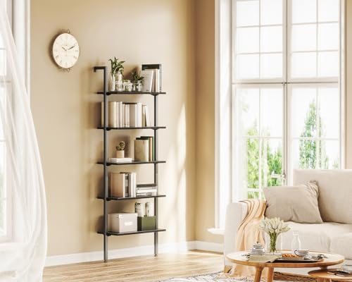 6 Tier Black Ladder Bookshelf Y670671