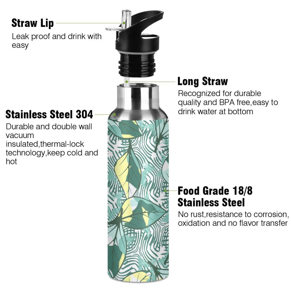 20 oz Insulated Stainless Steel Water Bottle with Straw Lid B23040