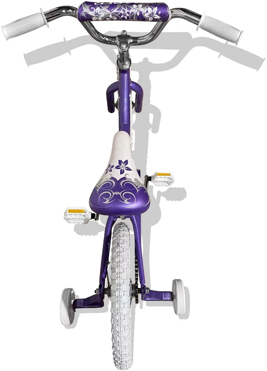 16 BMX Bicycle Coaster Brake One Piece Crank Chrome Rims Black Tire Kid's Bike White T973345