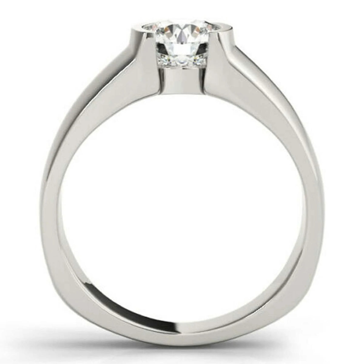 18K White Gold Plated Solitaire Engagement Ring 925 Sterling Silver W9739