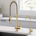 Brushed Gold Commercial Style Kitchen Faucet and Water Filter Faucet Combo S8309