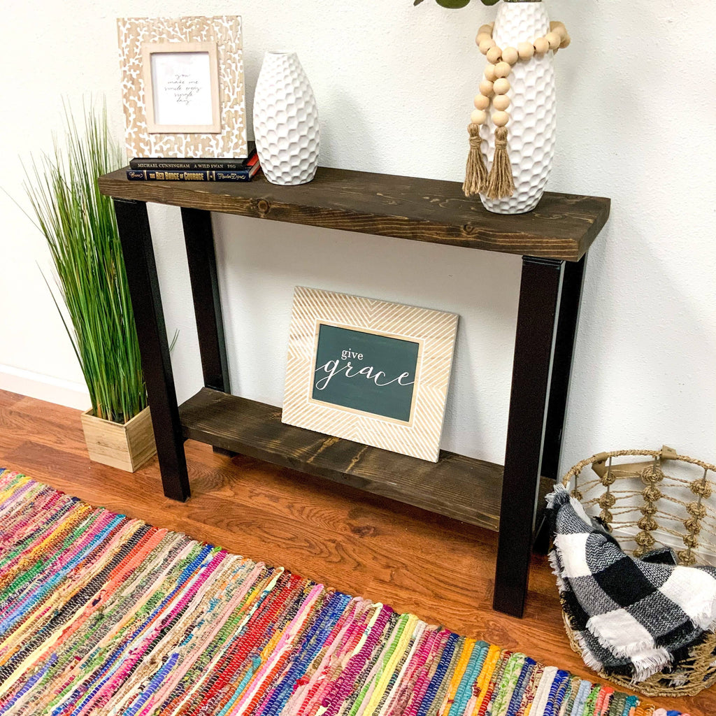 Dark Walnut Solid Wood Console Table Z34930