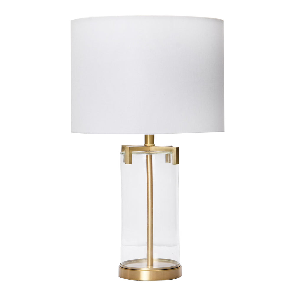 26.5" Brushed Gold Glass Table Lamp S4393