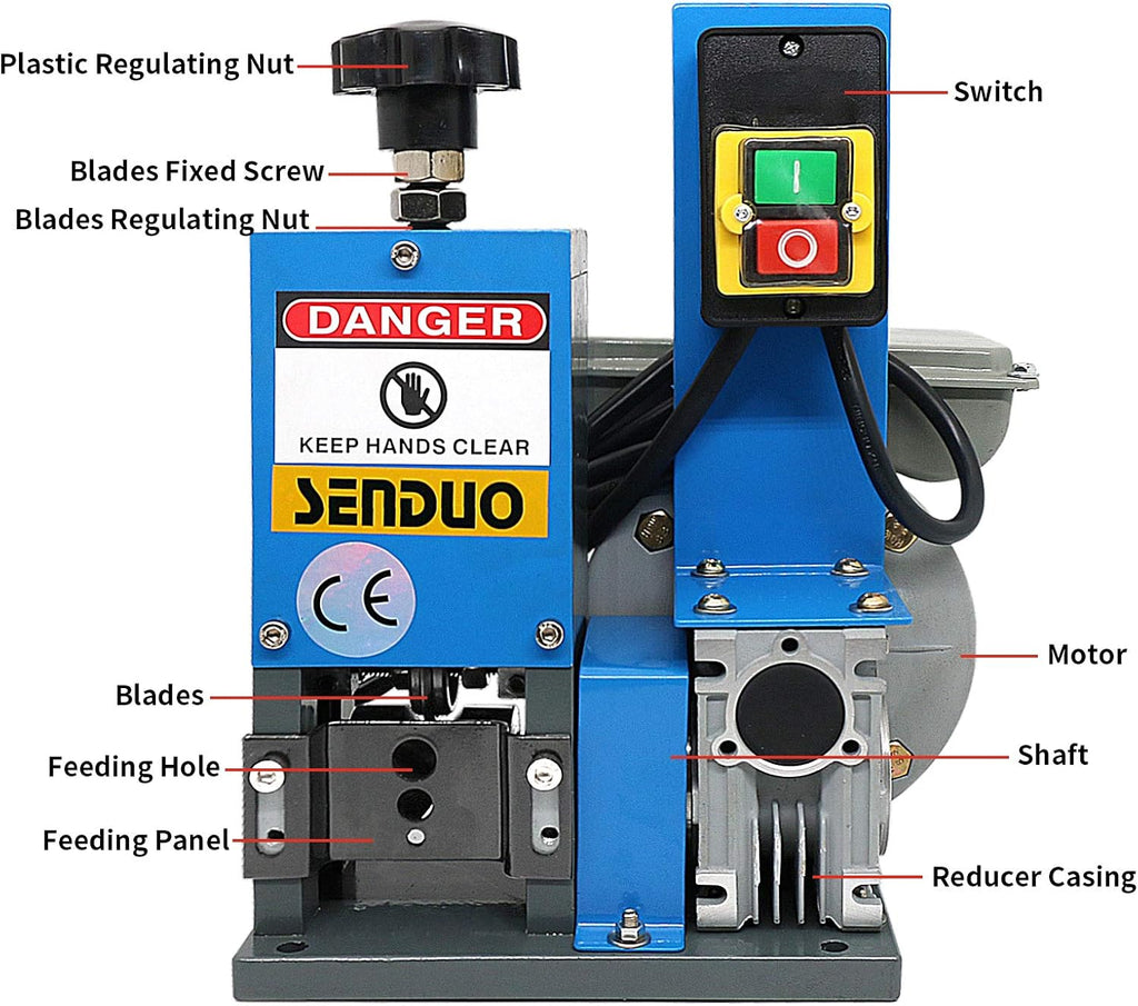 Automatic Wire Stripper Machine, 0.06-1inch, 60ft/Min A4856