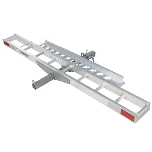 Lightweight Aluminum Motorcycle Hitch Carrier with Loading Ramp H9485