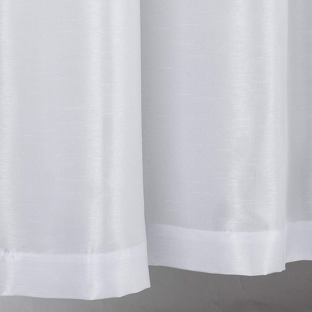 White 2 Panel Faux Silk Solid Curtain Drapes with Bronze Grommet 108" x 63" L A67285