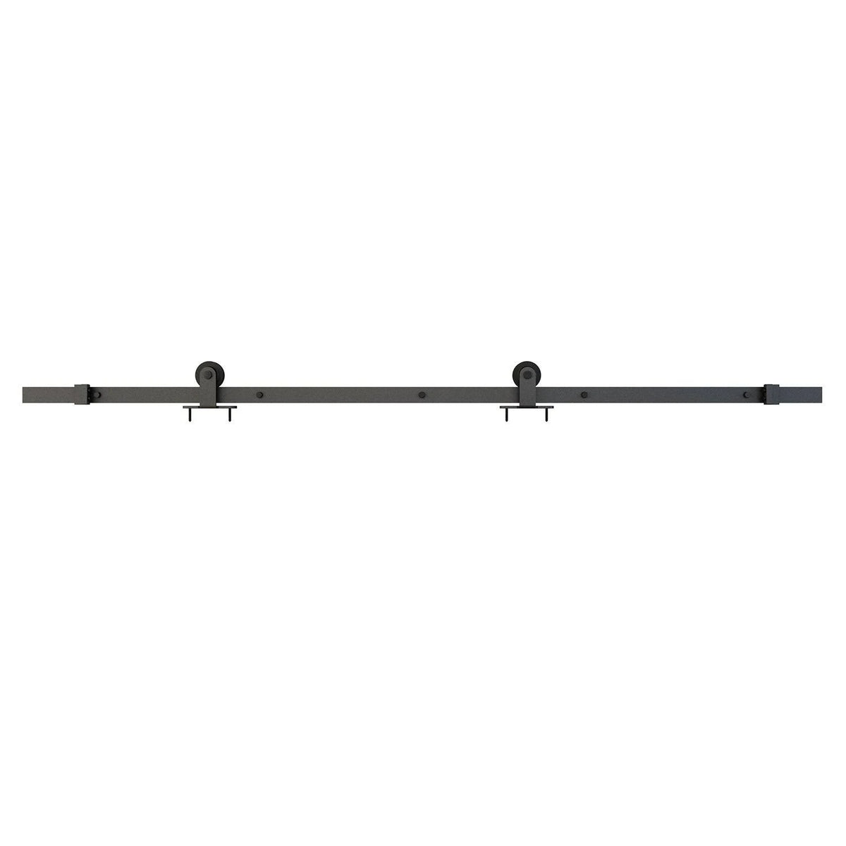 3/4 Lite Clear Glass Black Metal Finish Sliding Barn Door with Hardware Kit J2120