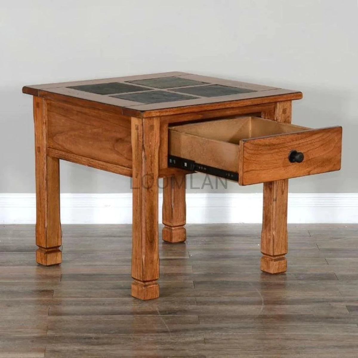 26" Transitional Wood End Table in Rustic Oak R6315