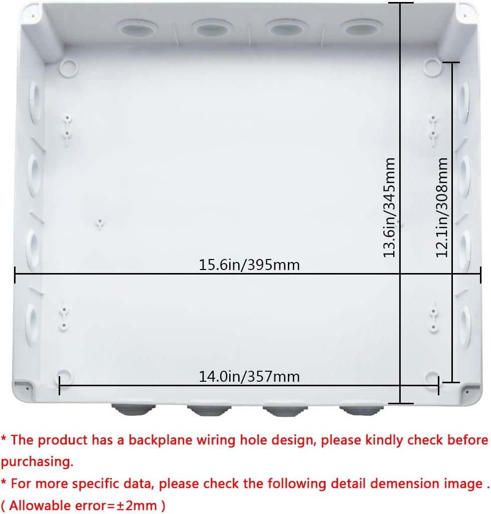 White IP65 Junction Box Project Enclosure 15.7 x 13.8 x 4.7 inch Pack of 2 N886777