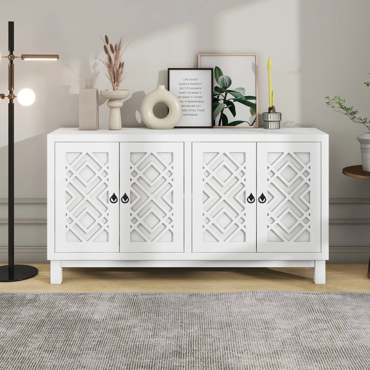 4 Door Black Buffet Cabinet T83057