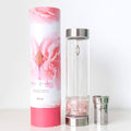 Crystal Tea Infuser Flask with Rose Quartz Crystals and Tea Strainer C8009