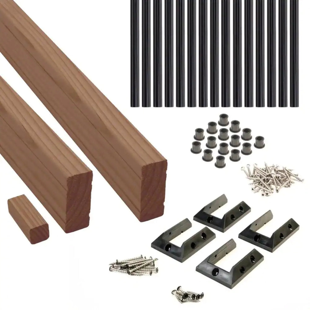 6 ft. Wood Railing Kit with Aluminum Round Balusters B40183