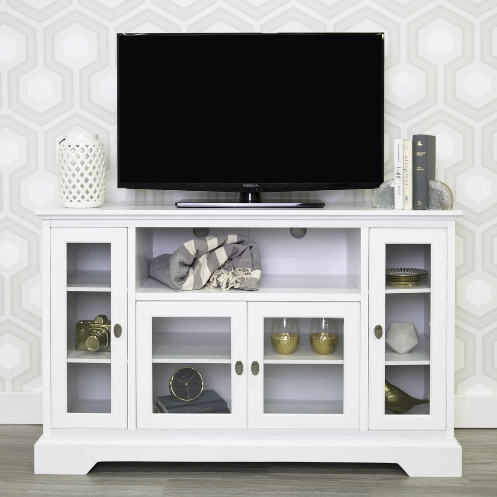 White Wood Media Storage TV Stand Console Z5302