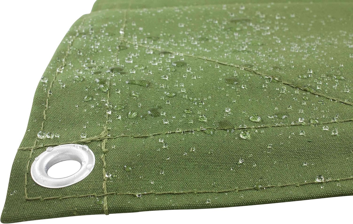 16' x 20' Green Canvas Tarp 12oz Water Resistant Z830090