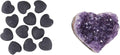Black Lava Rock & Amethyst Crystal Heart Stone A4793