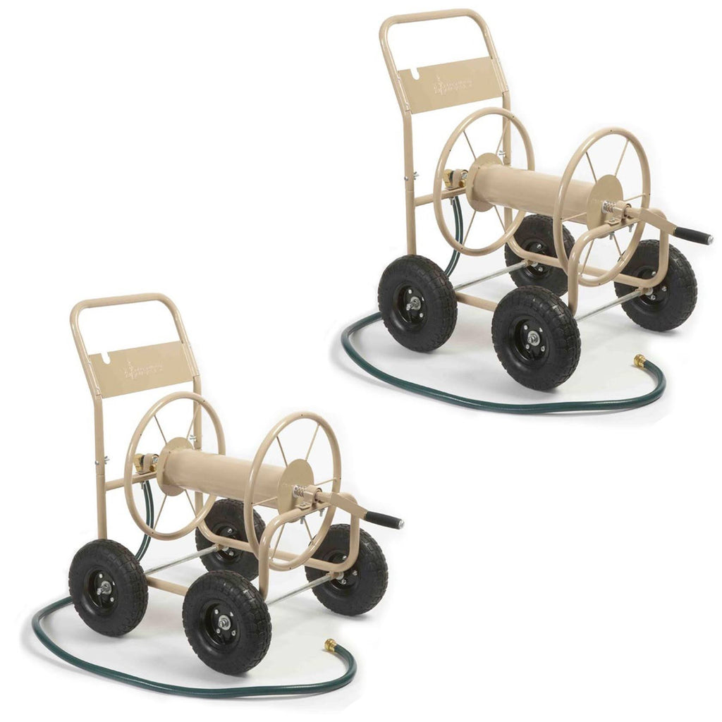 4 Wheel Pneumatic Tire Steel Frame Hose Reel Cart (2 Pack) K560