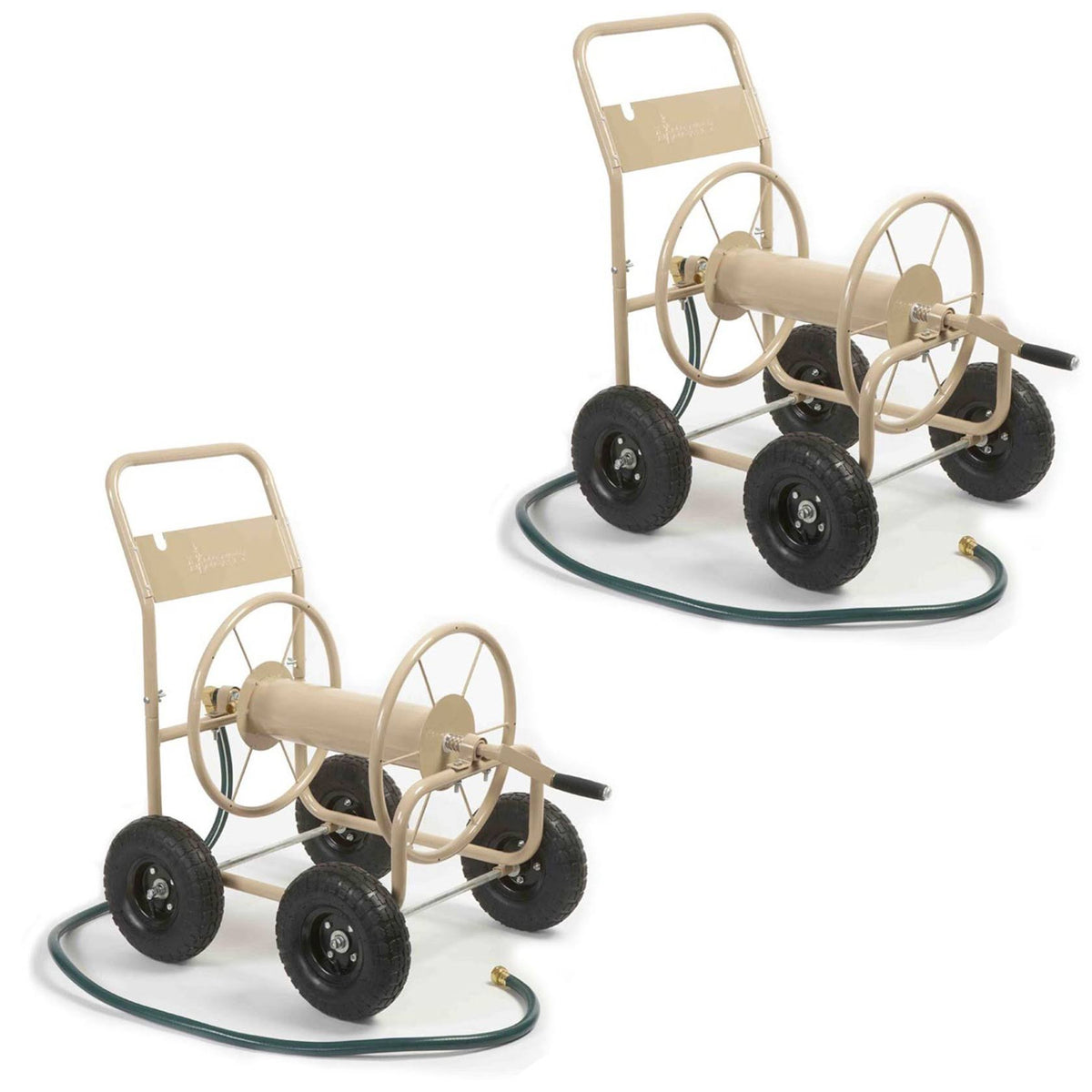 4 Wheel Pneumatic Tire Steel Frame Hose Reel Cart (2 Pack) K560
