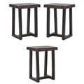 Solid Wood Live Edge Stool Set of 3 X9453