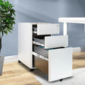 3-Compartment Locking Steel File Cabinet, White X80997