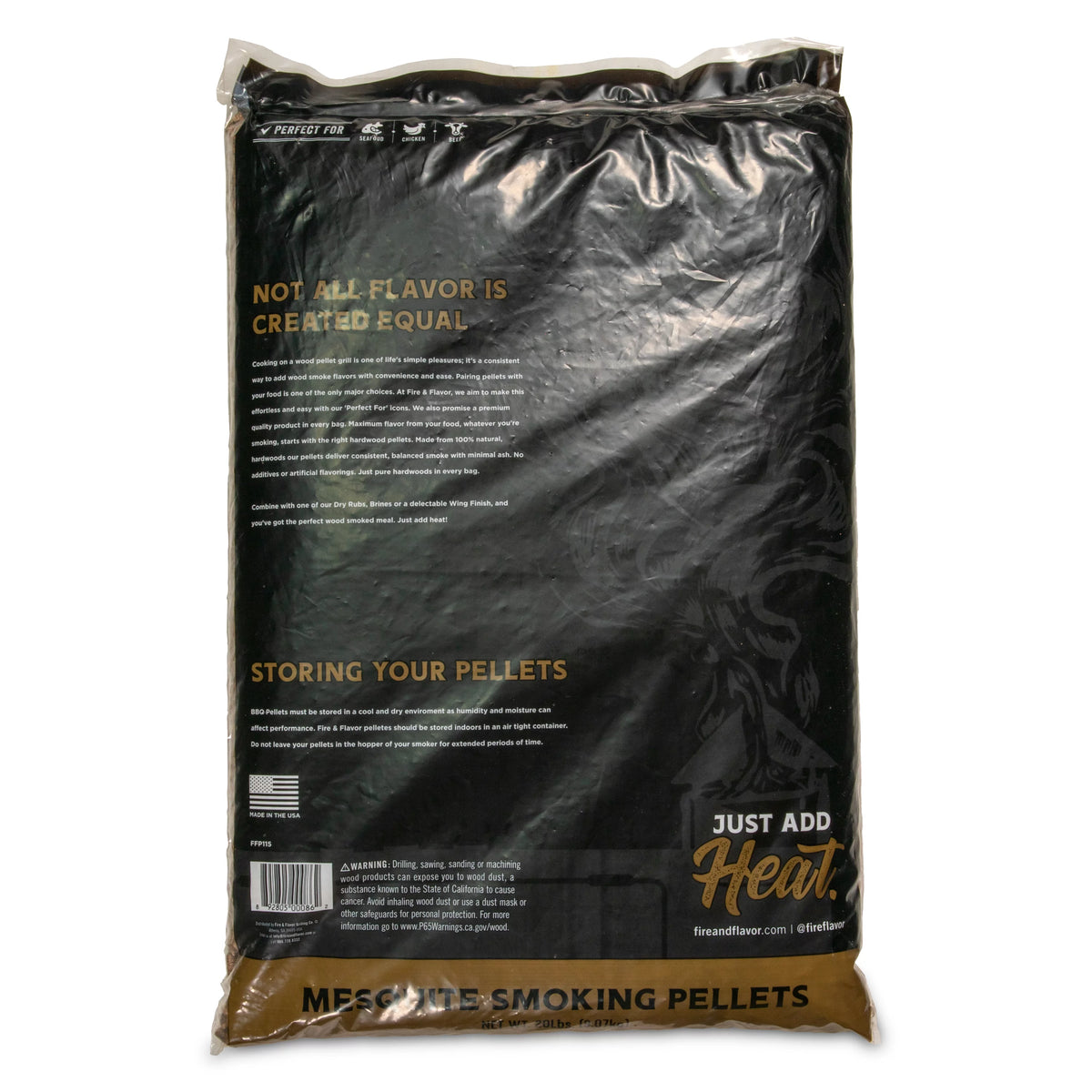 100% All-Natural Mesquite Wood Pellets 20 lb Bag T808584