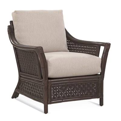 Coral Finish/Brown and Beige Stripe Wide Armchair U95080