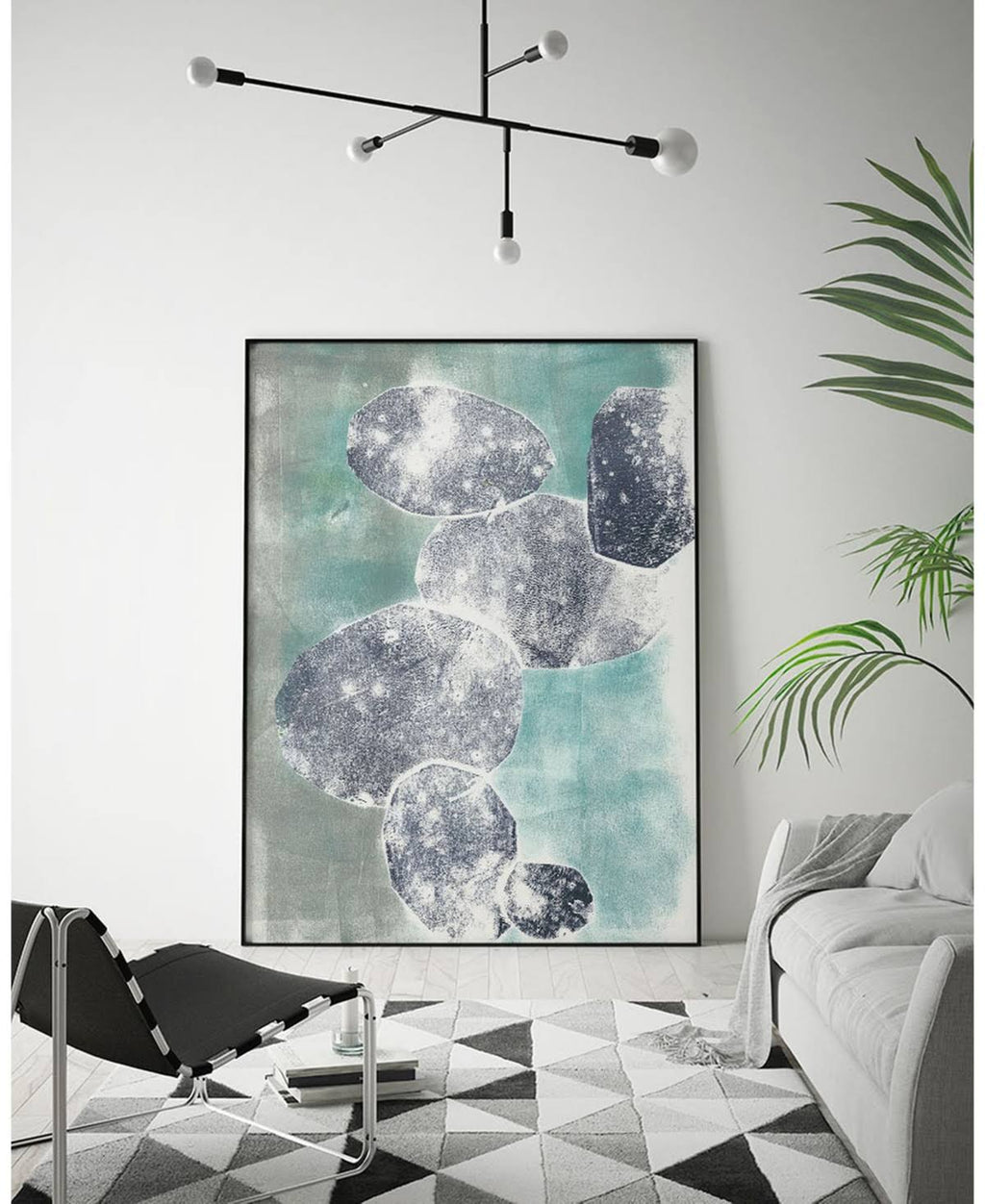 Blue Framed Canvas Art K3842