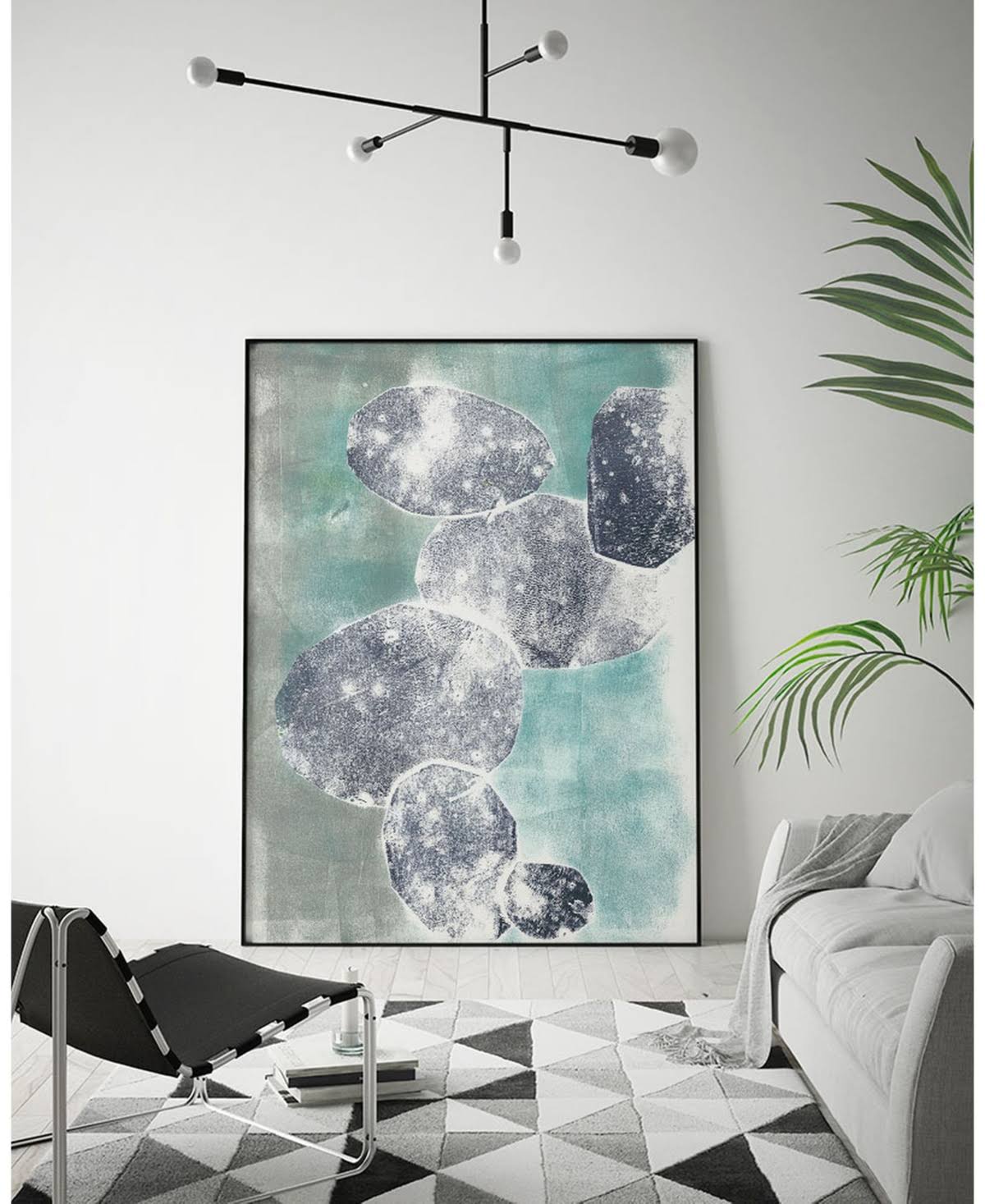 Blue Framed Canvas Art K3842